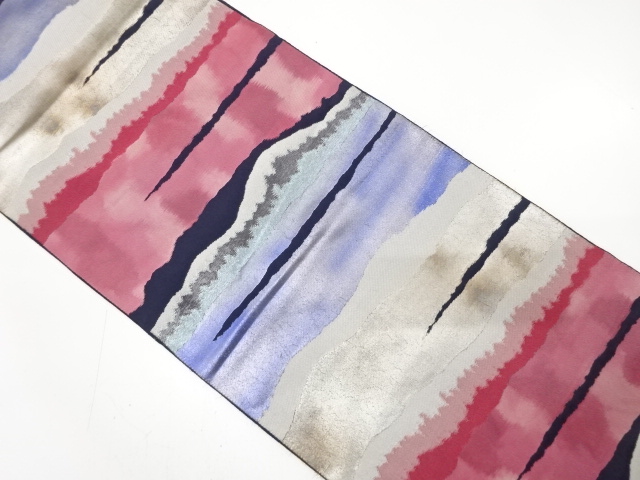 JAPANESE KIMONO / ANTIQUE FUKURO OBI / SILK / WOVEN MIST